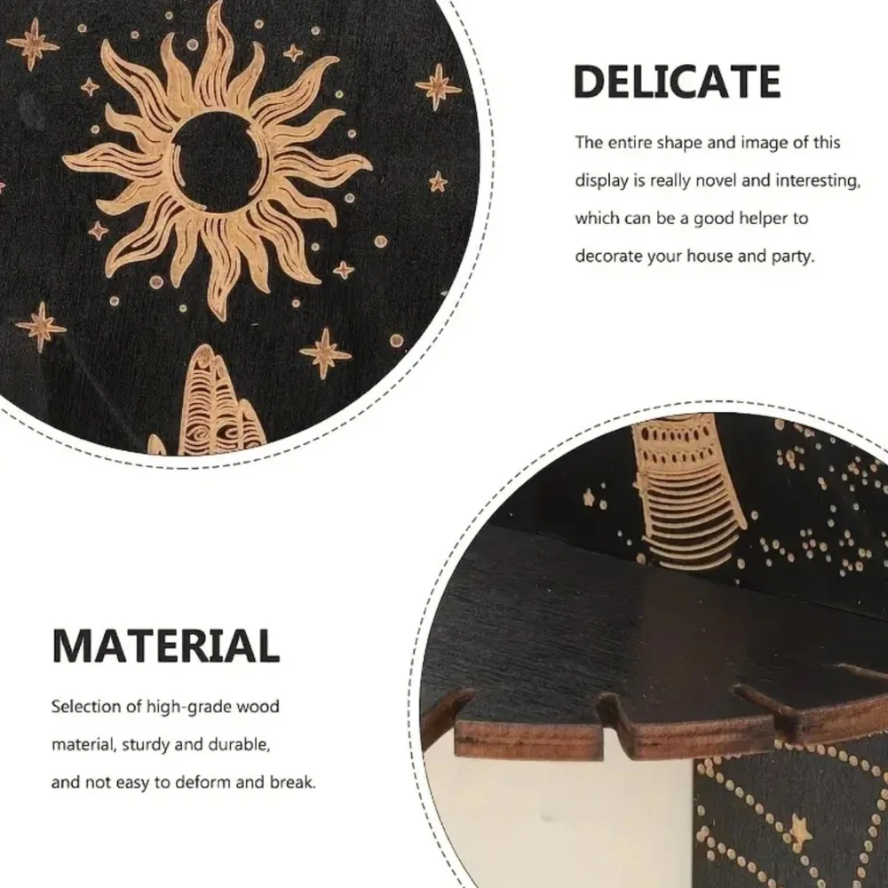 NIP! Set of 2 Phases of the Moon Wall Shelves in Black and Gold!